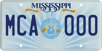 MS license plate MCA000