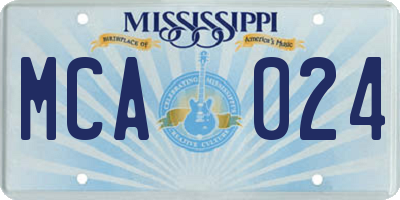 MS license plate MCA024