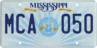 MS license plate MCA050