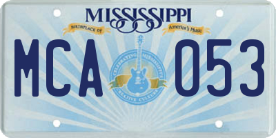 MS license plate MCA053