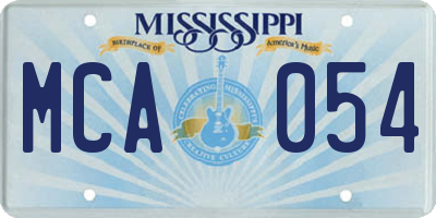 MS license plate MCA054