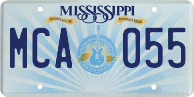 MS license plate MCA055
