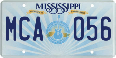 MS license plate MCA056