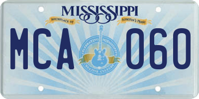 MS license plate MCA060