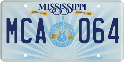 MS license plate MCA064