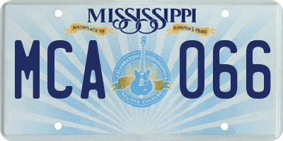 MS license plate MCA066