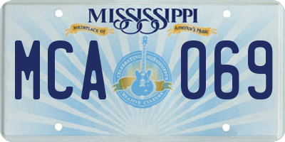 MS license plate MCA069