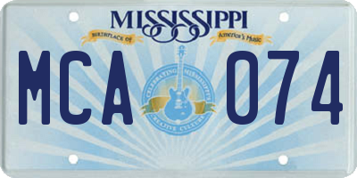 MS license plate MCA074
