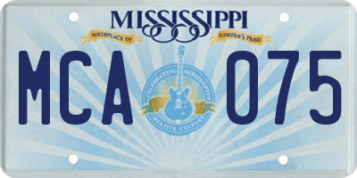 MS license plate MCA075