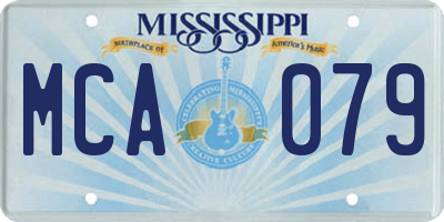 MS license plate MCA079