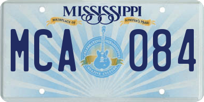 MS license plate MCA084