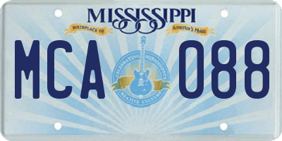 MS license plate MCA088