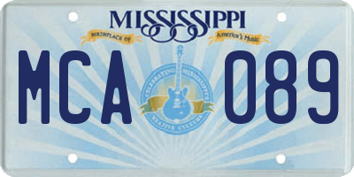 MS license plate MCA089