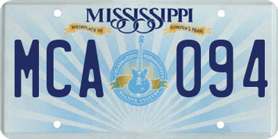 MS license plate MCA094