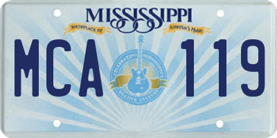 MS license plate MCA119