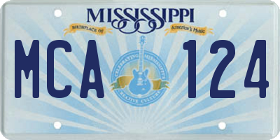 MS license plate MCA124