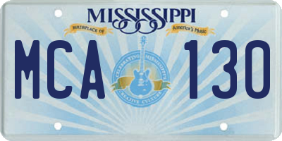 MS license plate MCA130