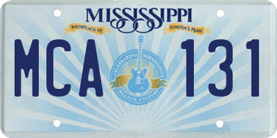 MS license plate MCA131