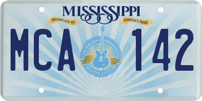 MS license plate MCA142