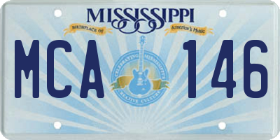 MS license plate MCA146