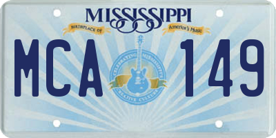 MS license plate MCA149