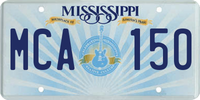 MS license plate MCA150