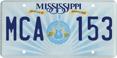 MS license plate MCA153