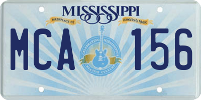 MS license plate MCA156