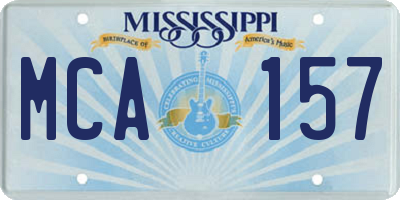 MS license plate MCA157