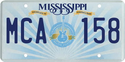MS license plate MCA158