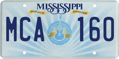 MS license plate MCA160