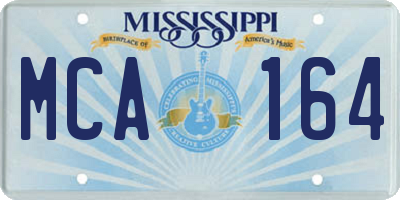 MS license plate MCA164