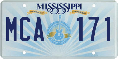 MS license plate MCA171