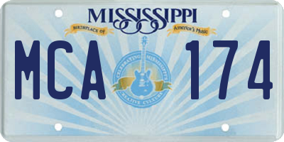 MS license plate MCA174