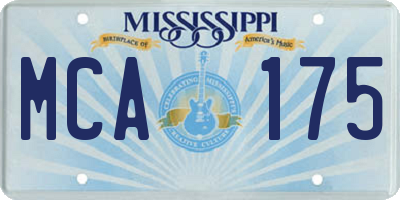 MS license plate MCA175
