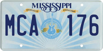 MS license plate MCA176