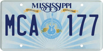 MS license plate MCA177