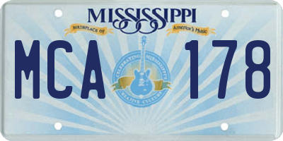 MS license plate MCA178