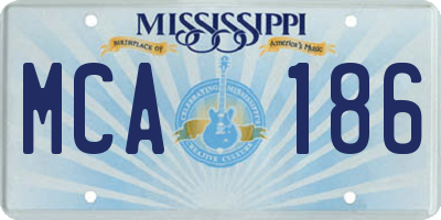 MS license plate MCA186