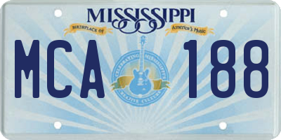 MS license plate MCA188
