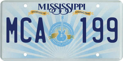 MS license plate MCA199