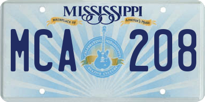 MS license plate MCA208