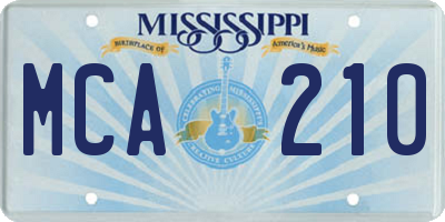 MS license plate MCA210