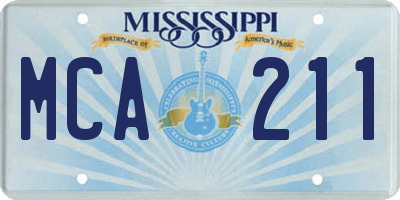 MS license plate MCA211