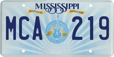 MS license plate MCA219