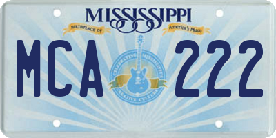 MS license plate MCA222
