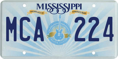 MS license plate MCA224