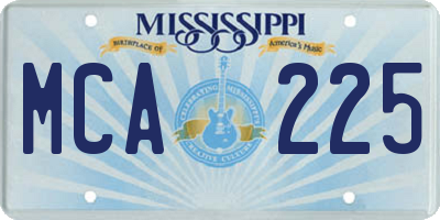 MS license plate MCA225