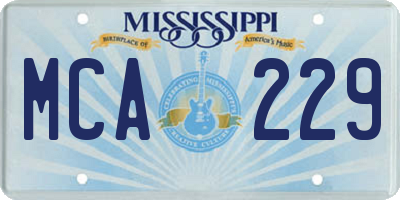 MS license plate MCA229