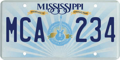 MS license plate MCA234